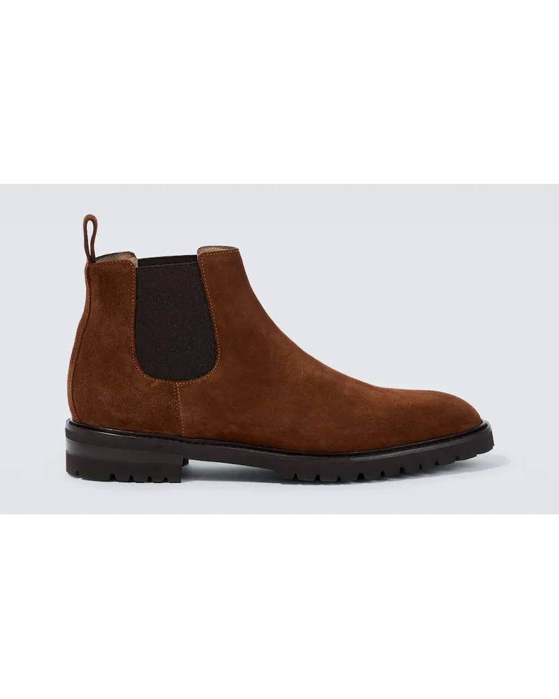 Manolo Blahnik Stivaletti Chelsea Brompton in suede Marrone