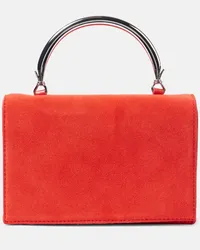 STAUD Borsa a spalla Arc Small in suede Rosso