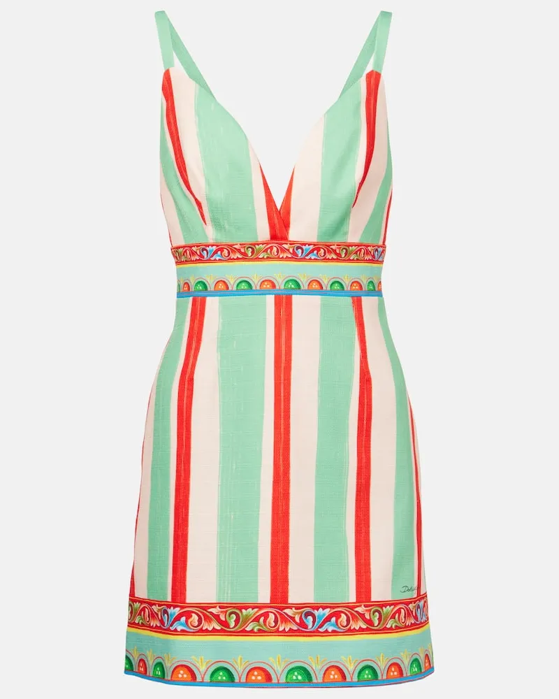 Dolce & Gabbana Abito corto Taormina in misto cotone Multicolore