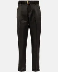 Tom Ford Pantaloni regular in seta Nero