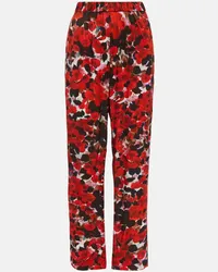 Dries van Noten Pantaloni regular con stampa Rosso