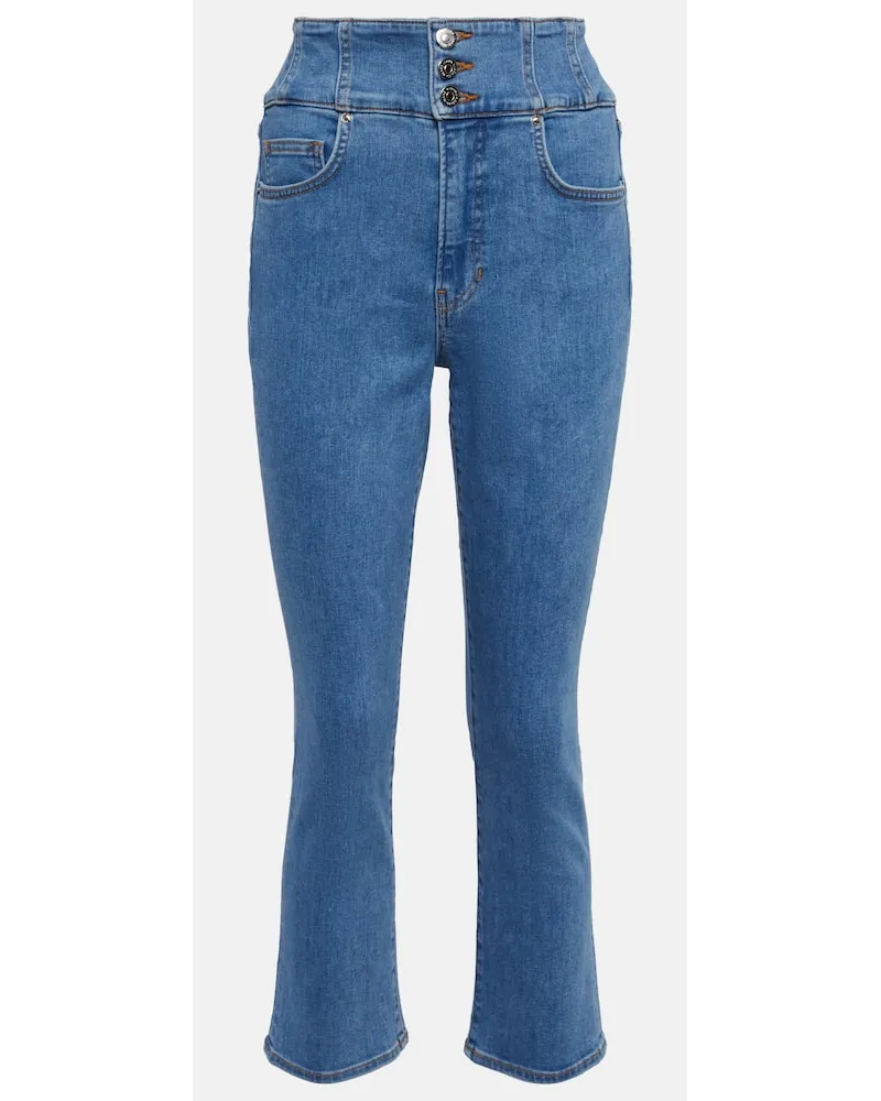 Veronica Beard Jeans flared Carly a vita alta Blu