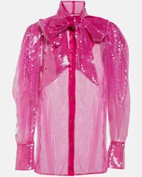 Nina Ricci Blusa con paillettes Rosa