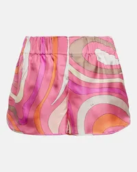 Emilio Pucci Shorts Marmo in seta Multicolore