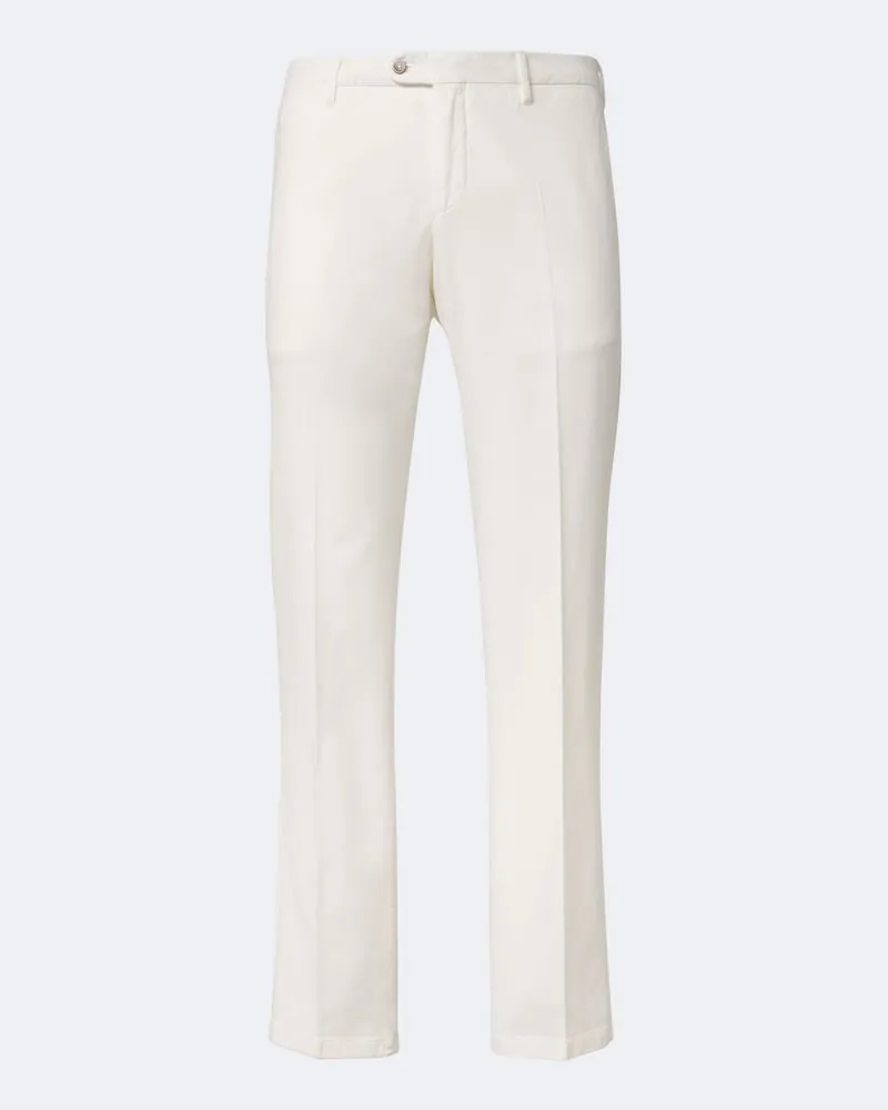 Fedeli Pantaloni chinos in misto cotone Bianco