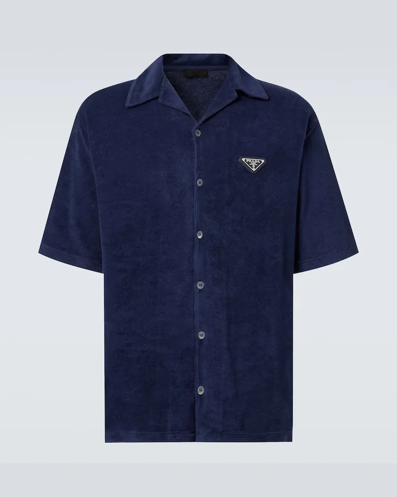 Prada Camicia bowling in cotone Blu