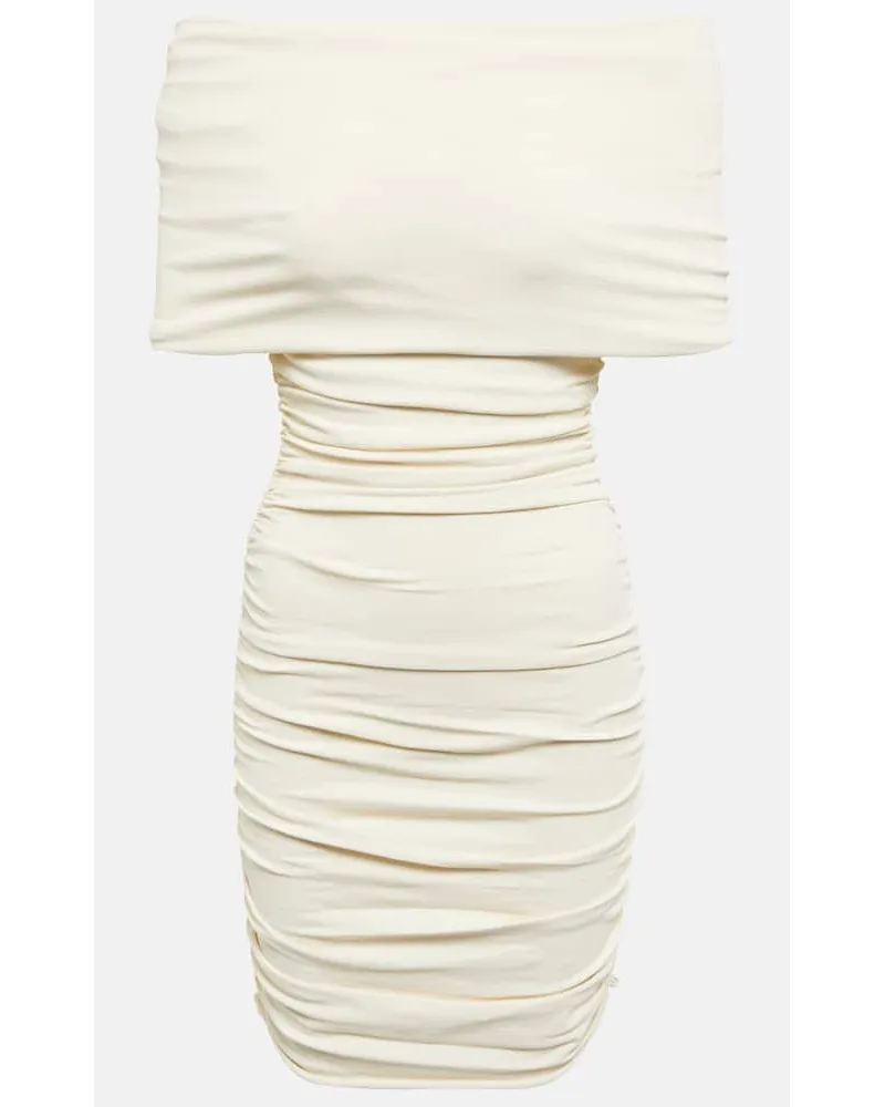 KHAITE Miniabito Aerica con scollo bardot Bianco