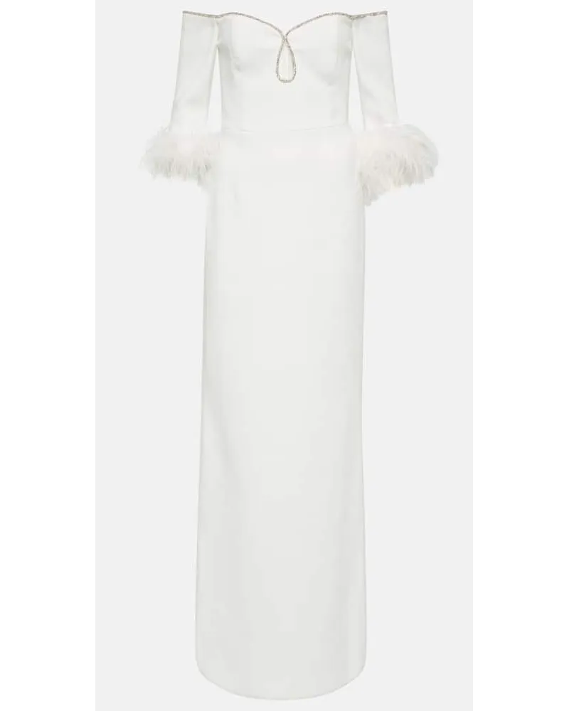 Rebecca Vallance Abito lungo da sposa Plume in crÃªpe Bianco