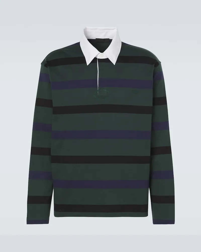 Prada Polo in cotone a righe Verde