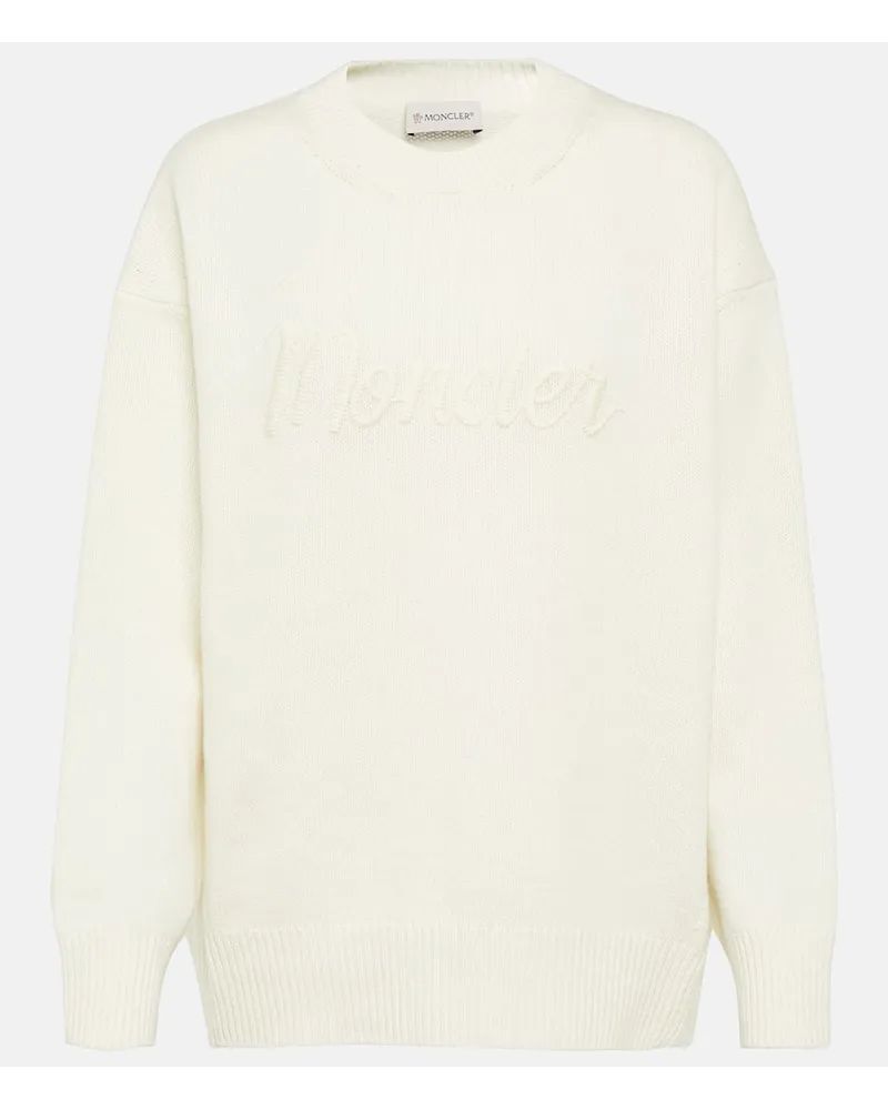 Moncler Pullover in lana e cashmere Bianco