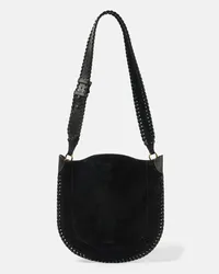 Isabel Marant Borsa a spalla Oskan in suede e pelle Nero