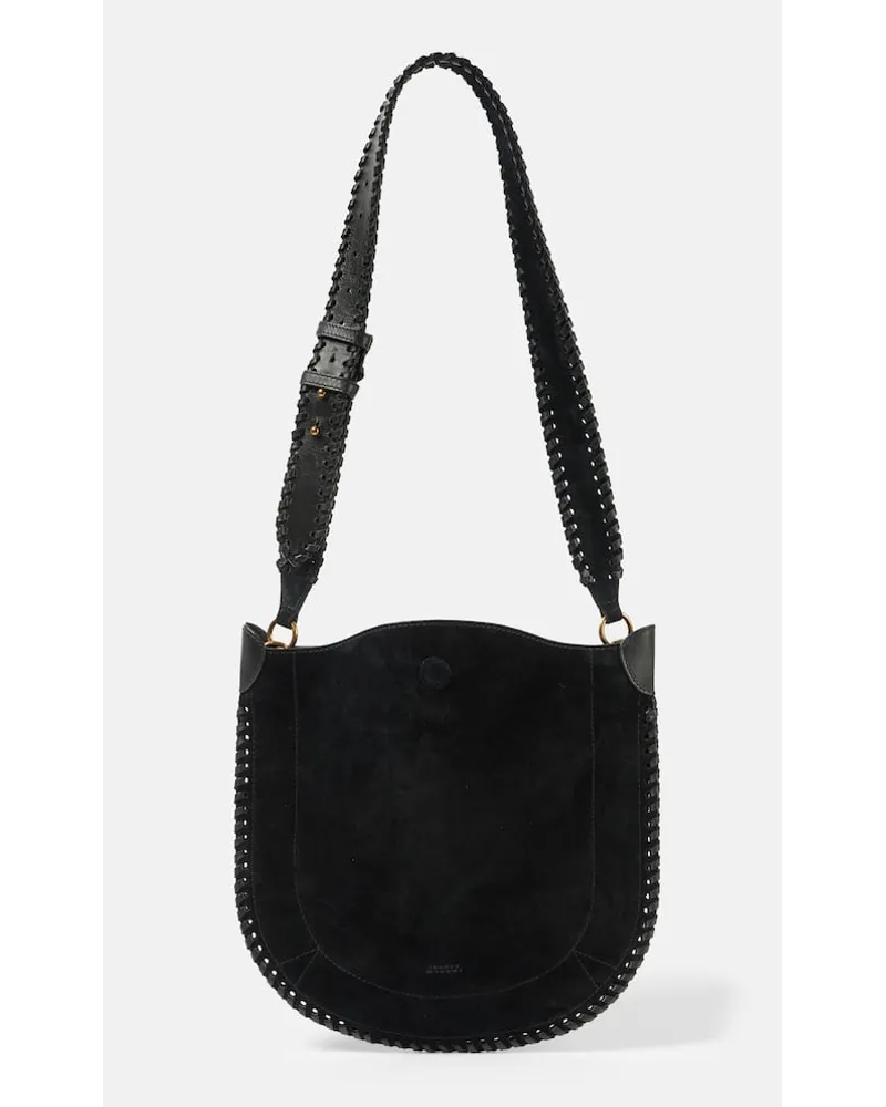 Isabel Marant Borsa a spalla Oskan in suede e pelle Nero