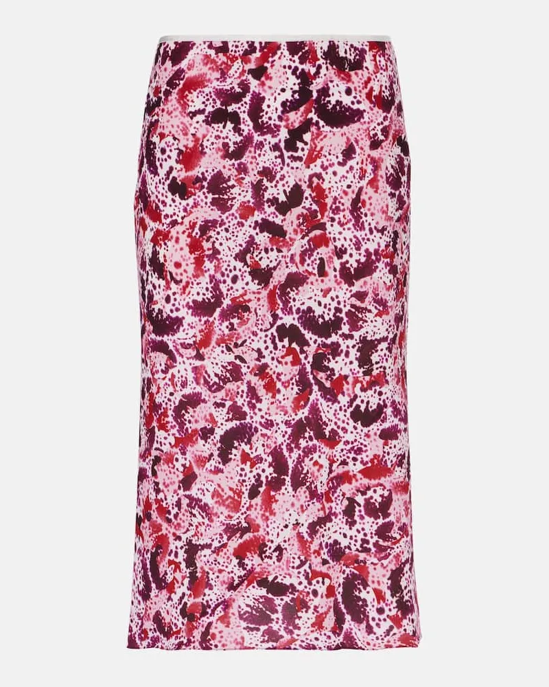 Dries van Noten Gonna a tubino con stampa floreale Viola