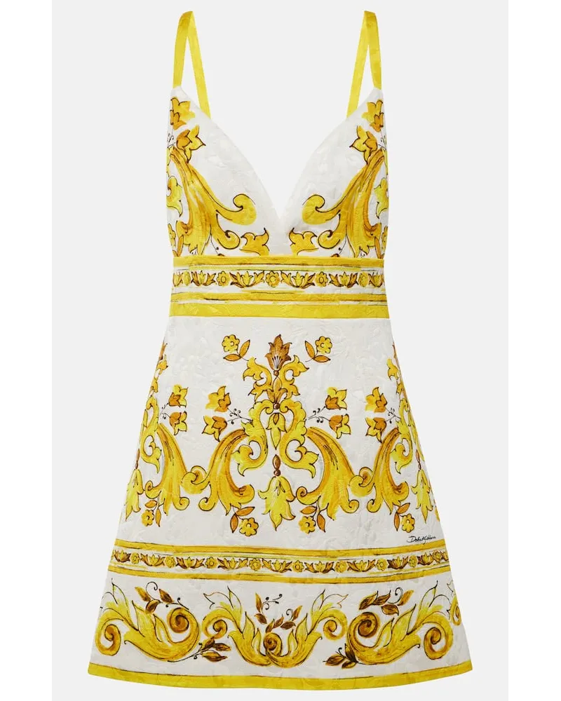 Dolce & Gabbana Abito corto Majolica in broccato Multicolore