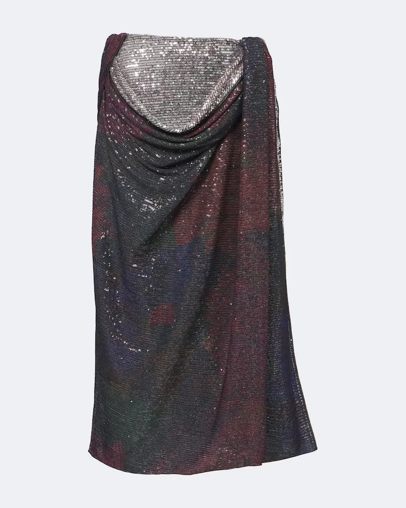 Maison Margiela Gonna midi con stampa e paillettes Multicolore