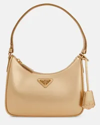 Prada Borsa a spalla Cleo Mini in pelle Oro