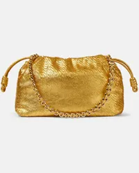 Loewe Clutch Flamenco in pelle metallizzata Oro