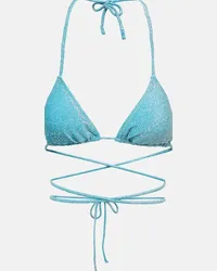 Reina Olga Top bikini a triangolo Miami in Lurex Blu