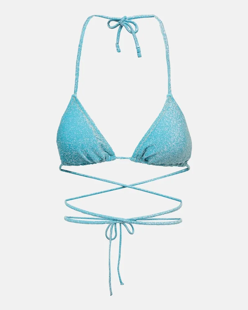 Reina Olga Top bikini a triangolo Miami in LurexÂ Blu