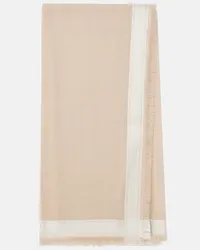 Loro Piana Foulard in seta e cashmere Beige