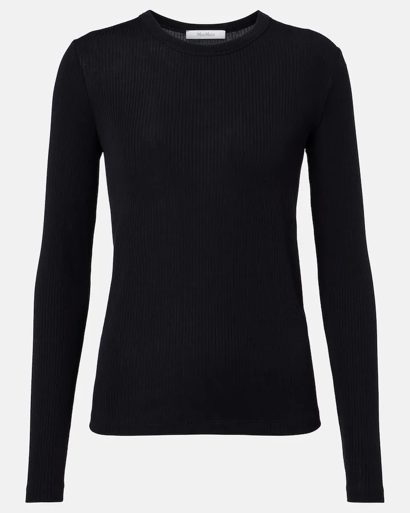 Max Mara T-shirt in maglia a coste Blu