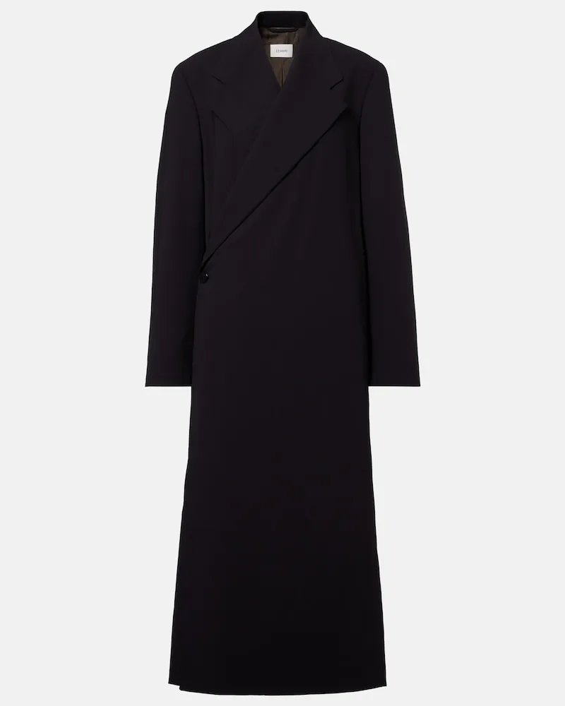 Christophe Lemaire Cappotto in crÃªpe di lana a portafoglio Nero