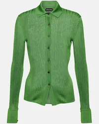 Tom Ford Camicia in maglia a coste Verde