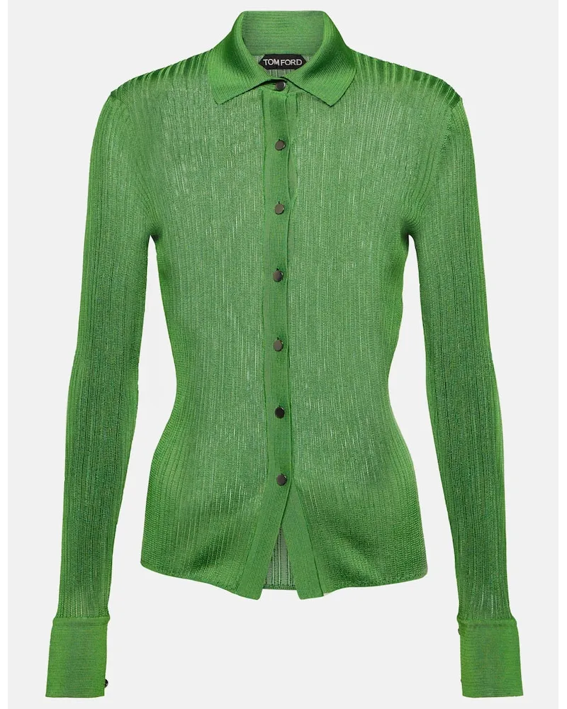 Tom Ford Camicia in maglia a coste Verde