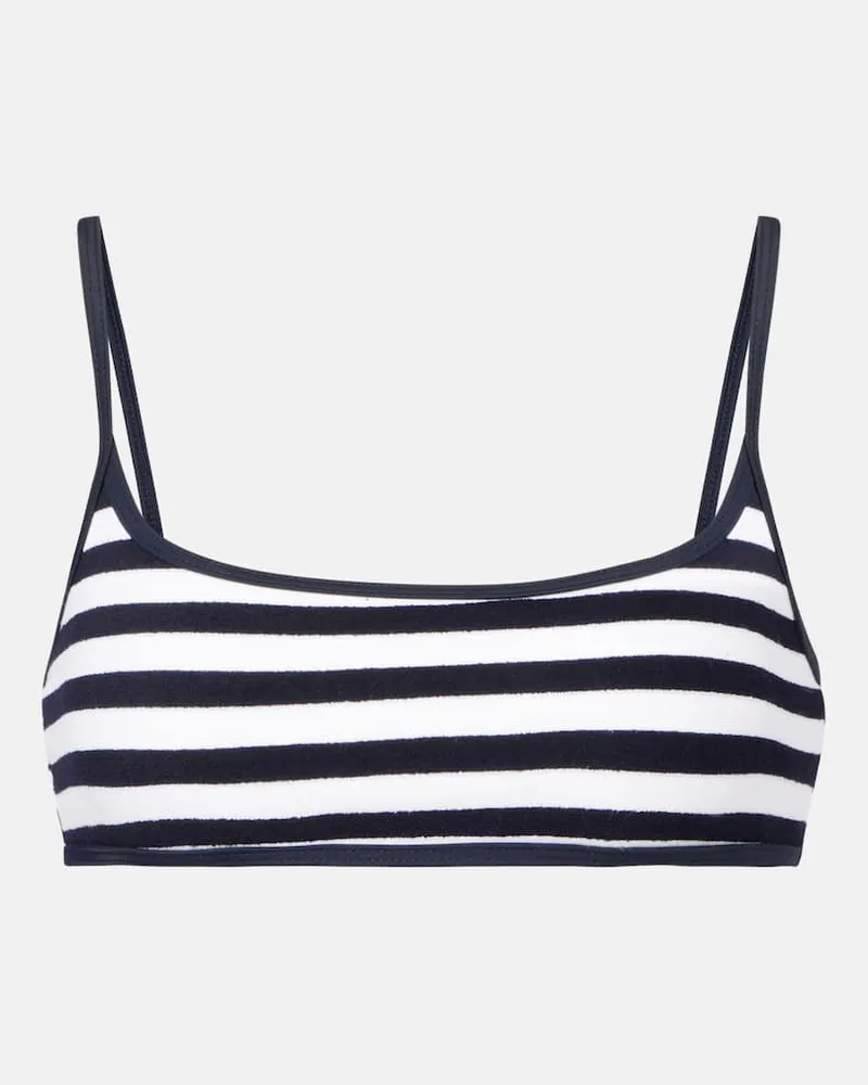 JADE SWIM Top bikini Muse Scoop in spugna a righe Blu