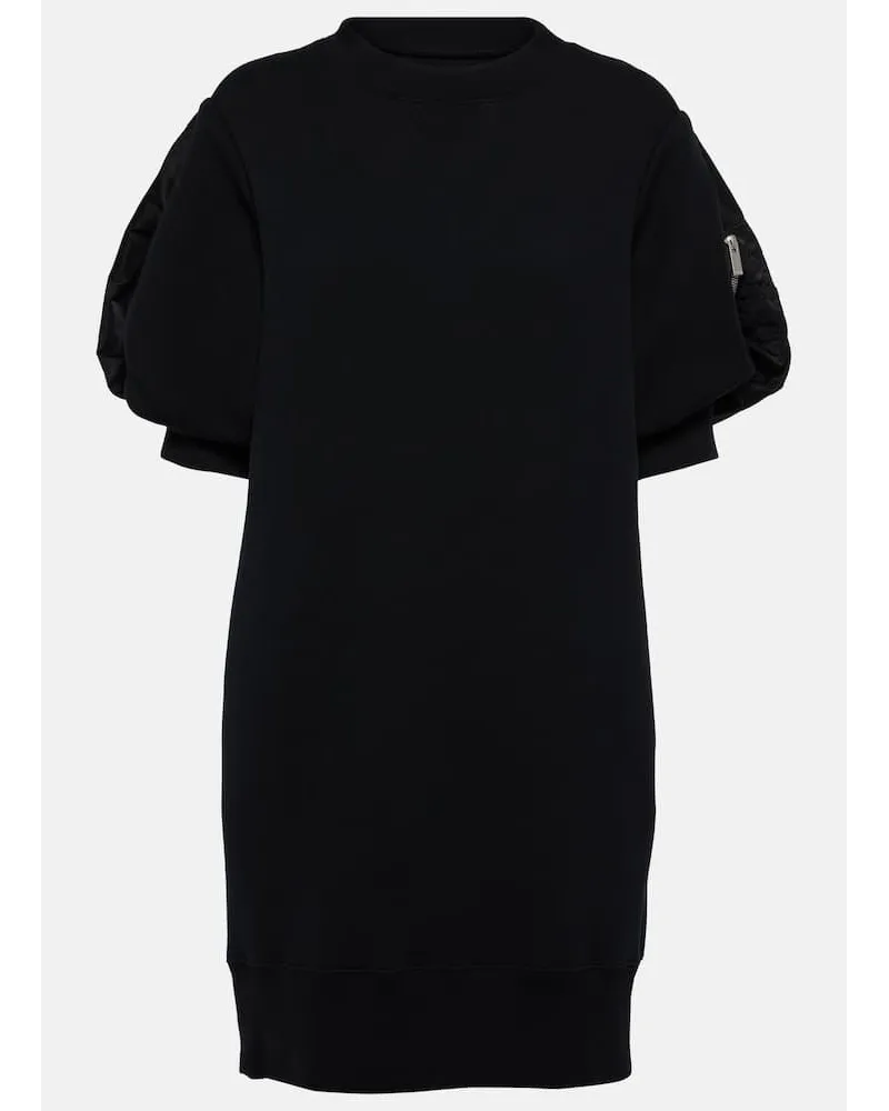 Sacai Miniabito Sponge in misto cotone Nero