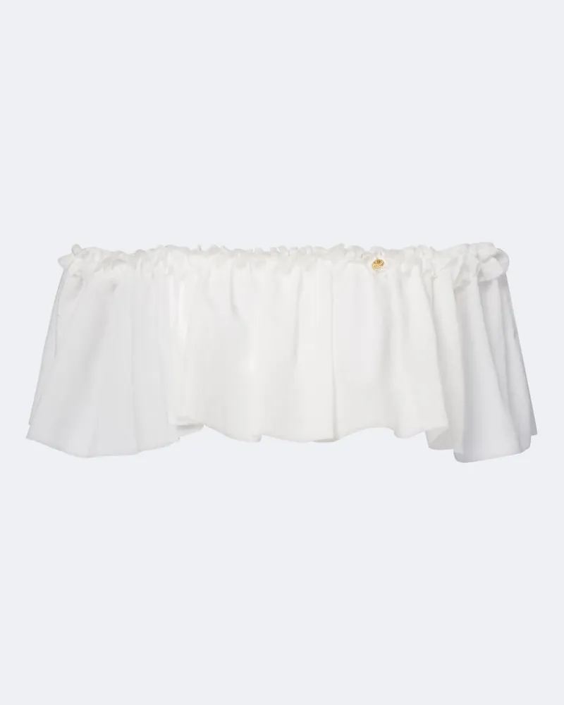 Balmain Top cropped off-shoulder Bianco