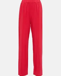 Max Mara Pantaloni regular a vita alta in jersey Rosa