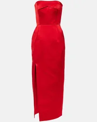 EMILIA WICKSTEAD Abito midi senza spalline Rosso