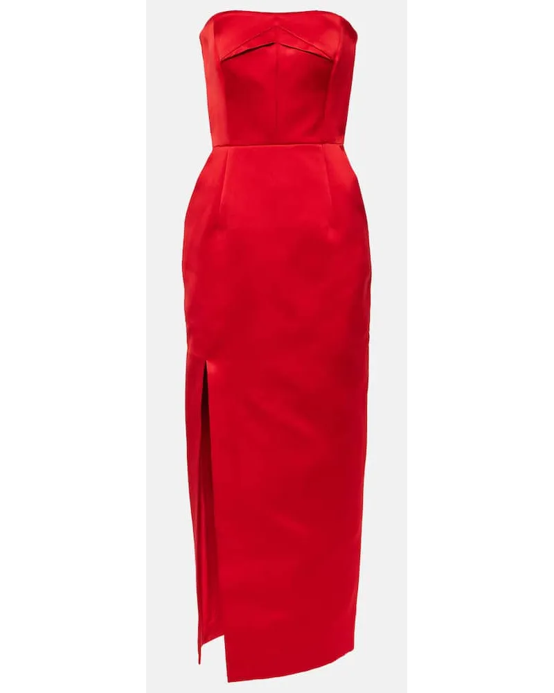 EMILIA WICKSTEAD Abito midi senza spalline Rosso