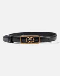 Gucci Cintura Interlocking G in pelle Nero