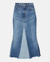 Ralph Lauren Gonna midi di jeans decostruita Blu