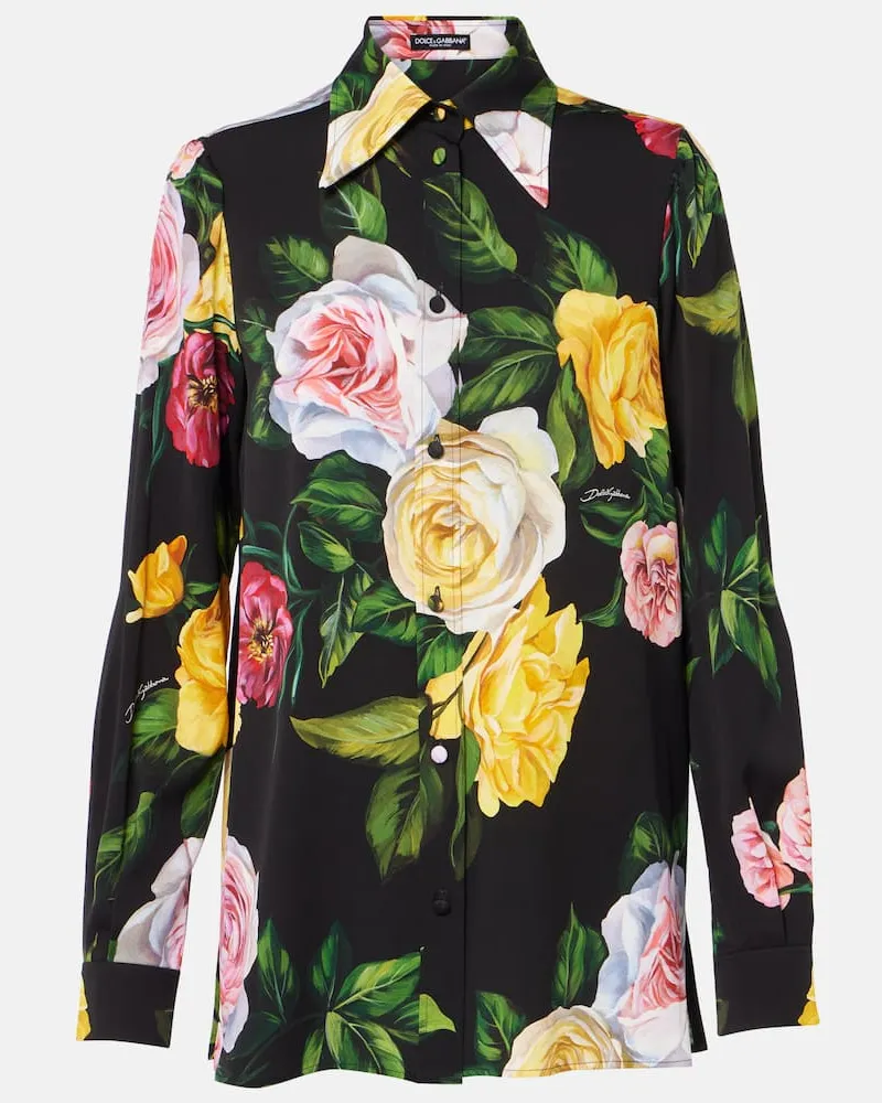 Dolce & Gabbana Camicia in charmeuse di misto seta Multicolore