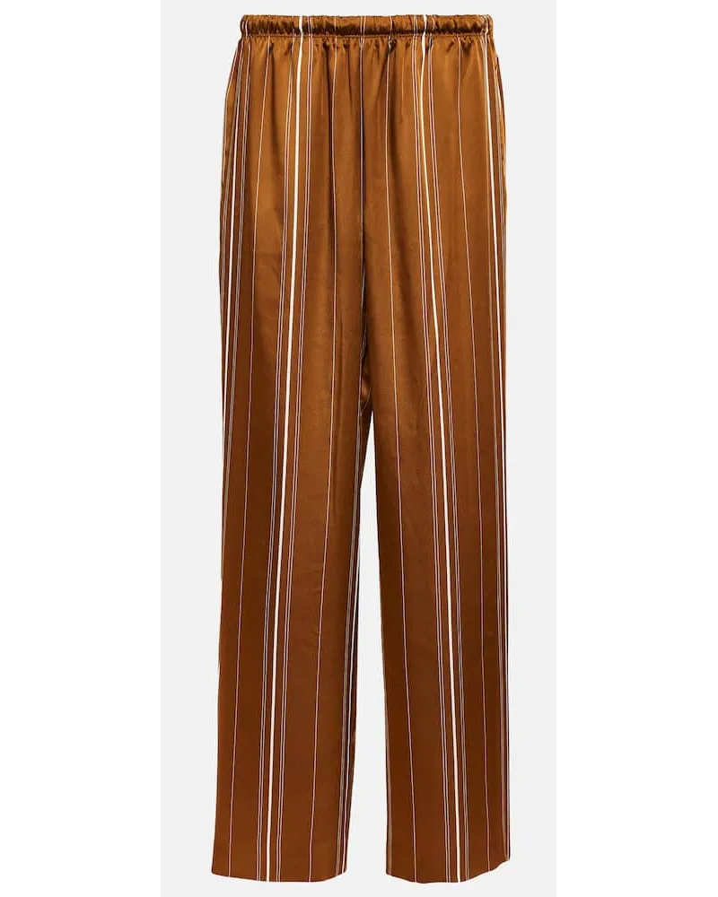 Vince Pantaloni a righe e vita alta Marrone