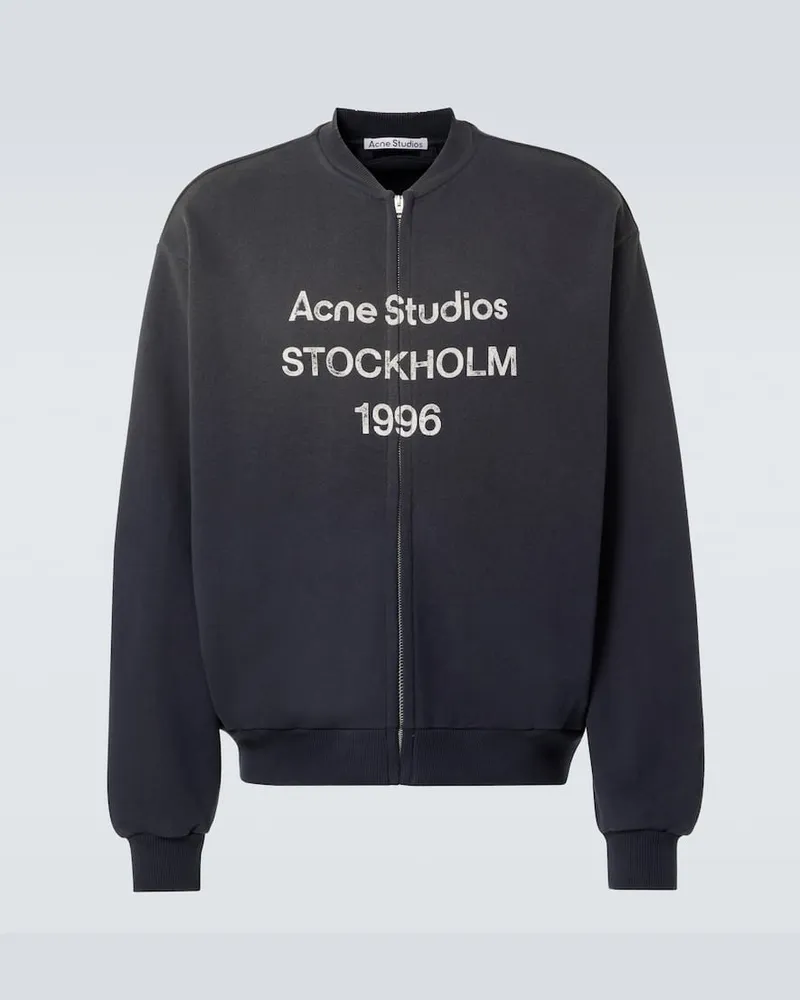Acne Studios Felpa in misto cotone con logo Nero