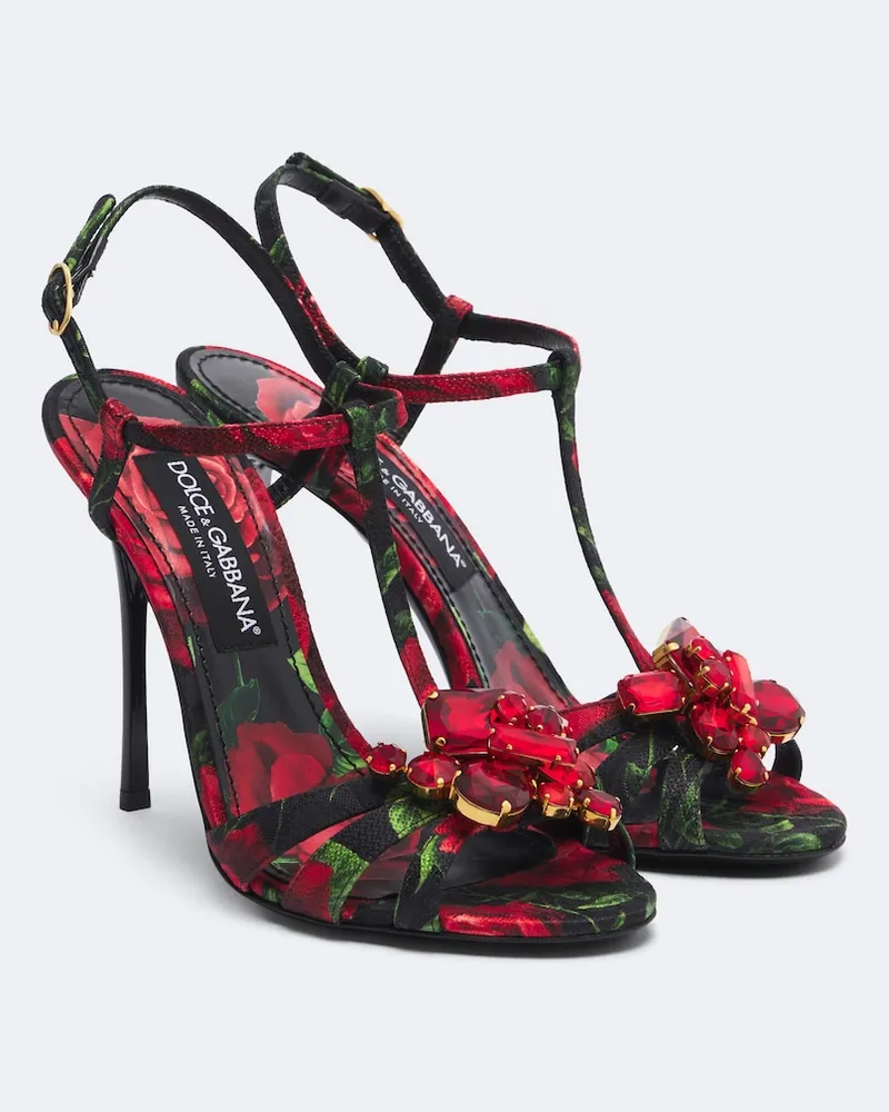 Dolce & Gabbana Sandali slingback floreali Rosso
