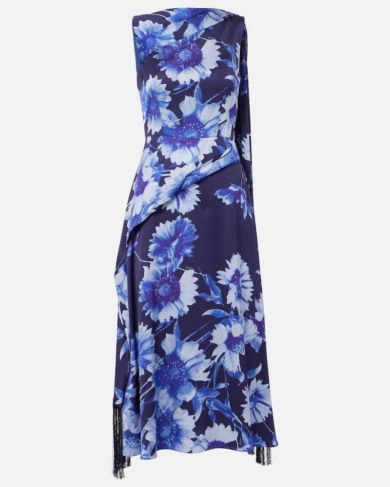 Erdem Abito midi con stampa floreale Viola