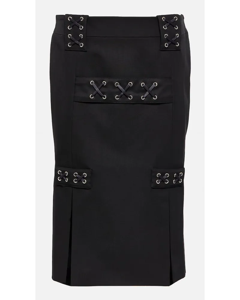 Alessandra Rich Gonna midi a vita bassa con decorazioni Nero