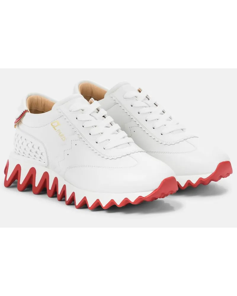 Christian Louboutin Sneakers Loubishark in pelle Bianco