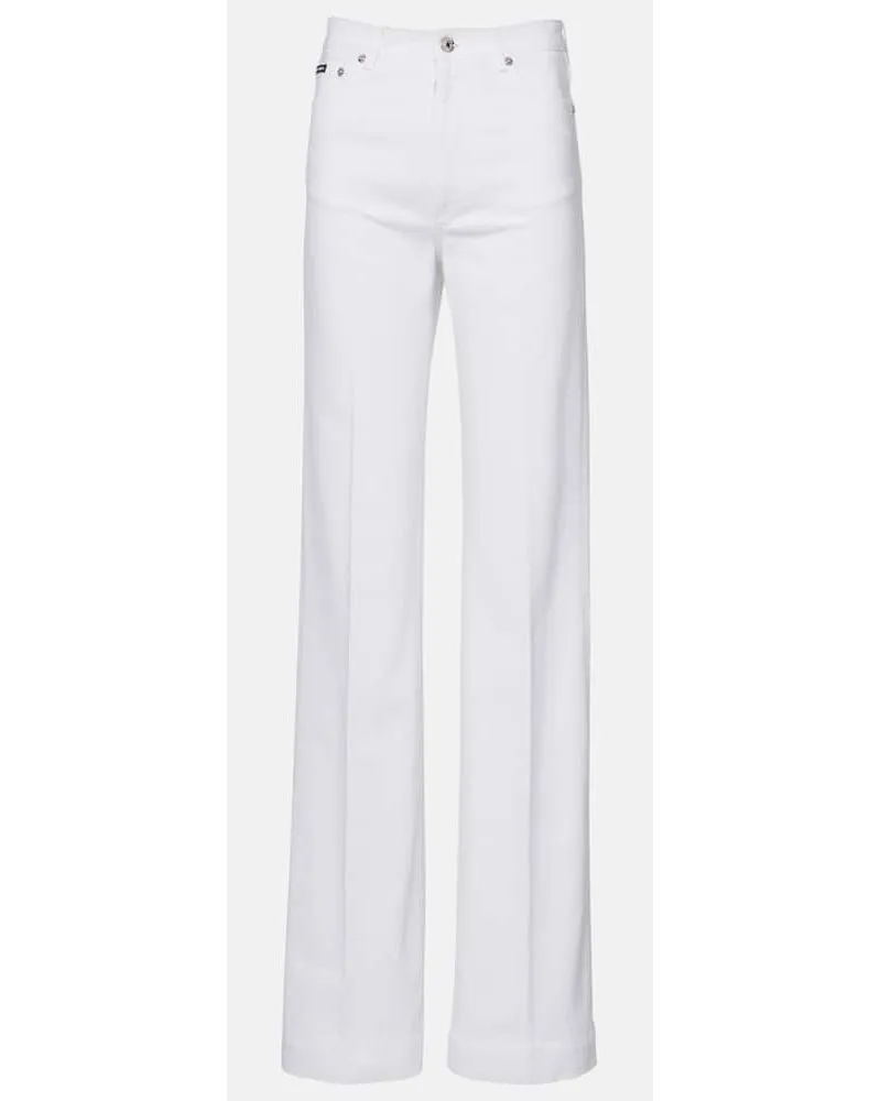 Dolce & Gabbana Jeans flared Capri a vita alta Bianco