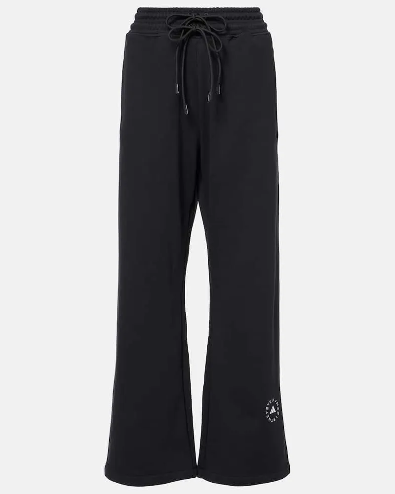 adidas Pantaloni sportivi French in cotone a vita alta Nero
