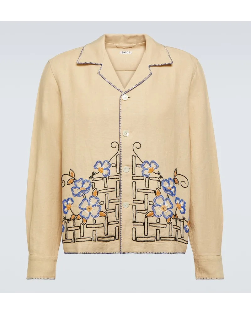 BODE Camicia Himalayan Poppy in lino Beige