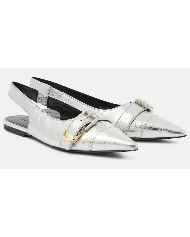 Givenchy Ballerine slingback Voyou in pelle Argento