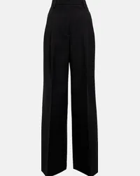 Burberry Pantaloni Madge in lana con gamba larga Nero