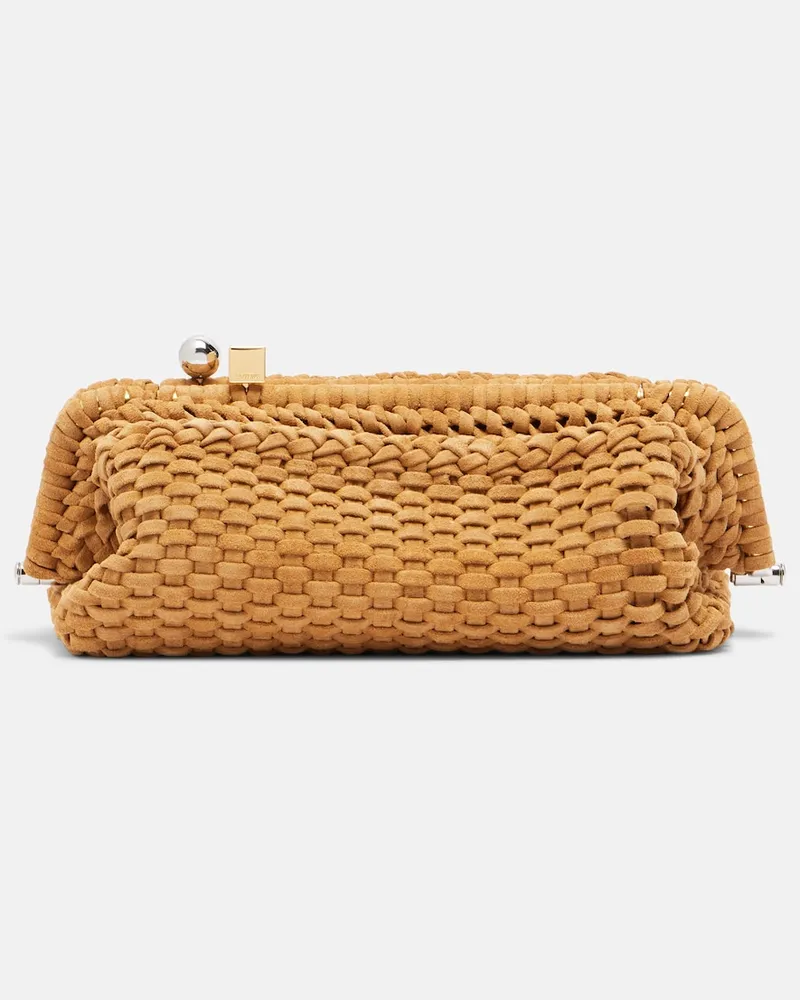 Jacquemus Clutch Salon in suede intrecciata Beige