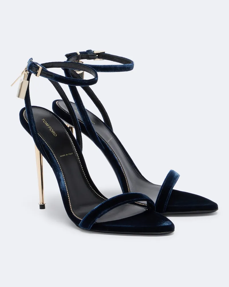 Tom Ford Sandali Padlock in velluto Blu